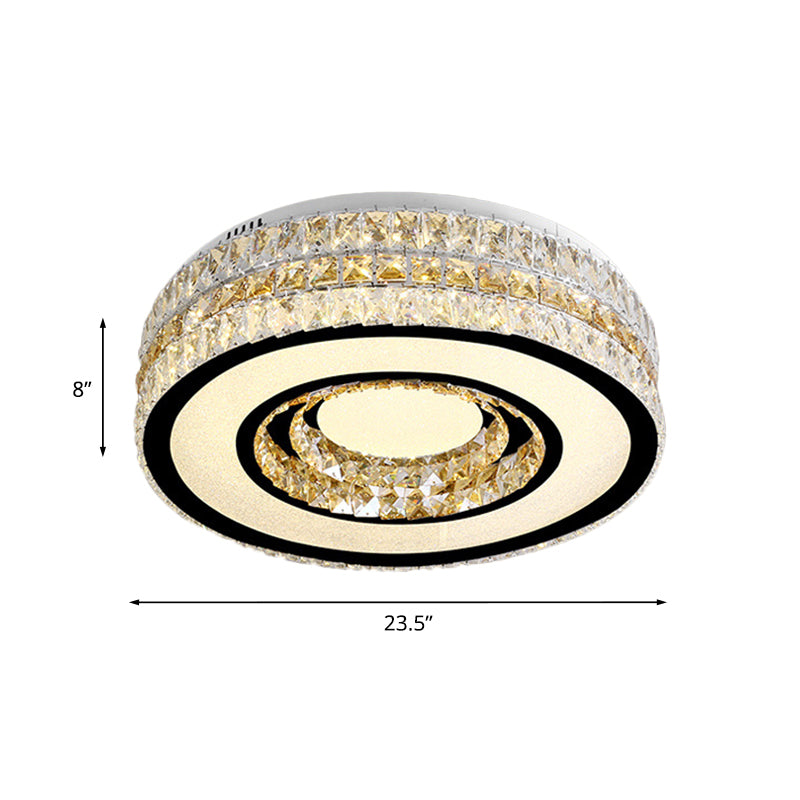 Crystal-Encrusted LED Ceiling Lamp for Minimalist Bedroom Design