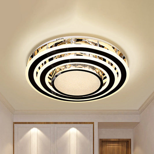 Clear Glass Stainless Steel Flushmount LED Ceiling Light