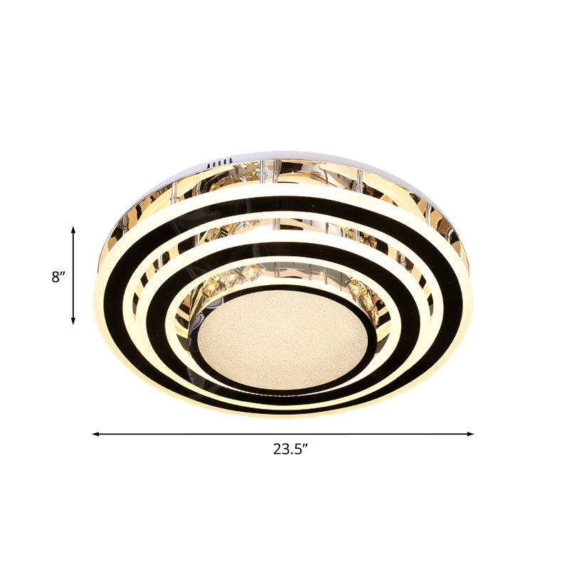 Clear Glass Stainless Steel Flushmount LED Ceiling Light