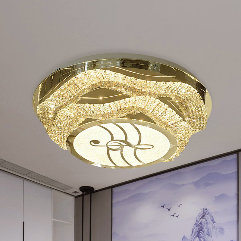 Musical Note LED Crystal Flushmount Ceiling Light Fixture