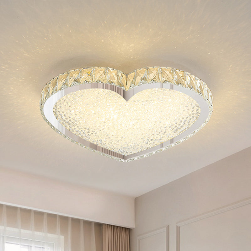 Contemporary LED Flush-Mount Crystal Ceiling Lamp – Stainless Steel