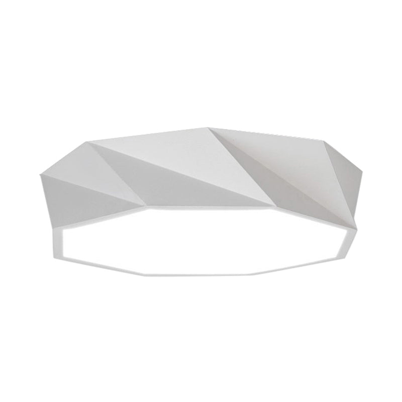 Modern Led Metal Flush Mount Lighting With Concave/Convex Shape - White/Black Ceiling 16/19.5/23.5