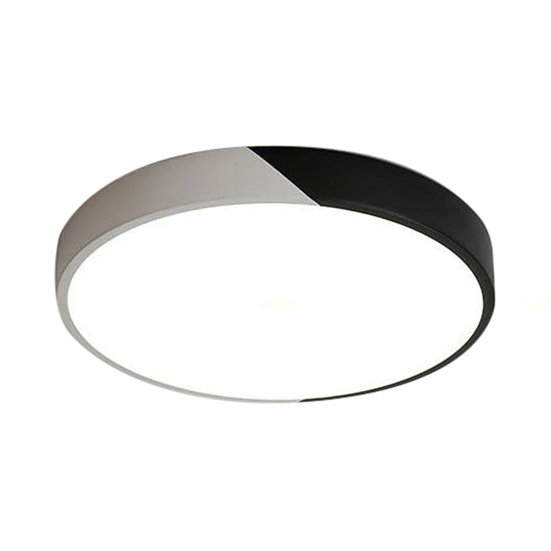 Round Flush Mount LED Ceiling Lamp in Macaron Acrylic and Metal - Available in 3 Sizes and 3 Color Options - Ideal for Bedroom