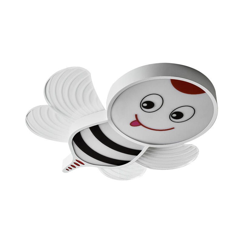Bee Shape LED Flushmount Lighting - Fun Cartoon Design for Bedroom with White/Pink/Yellow Acrylic Flush Mount Fixture