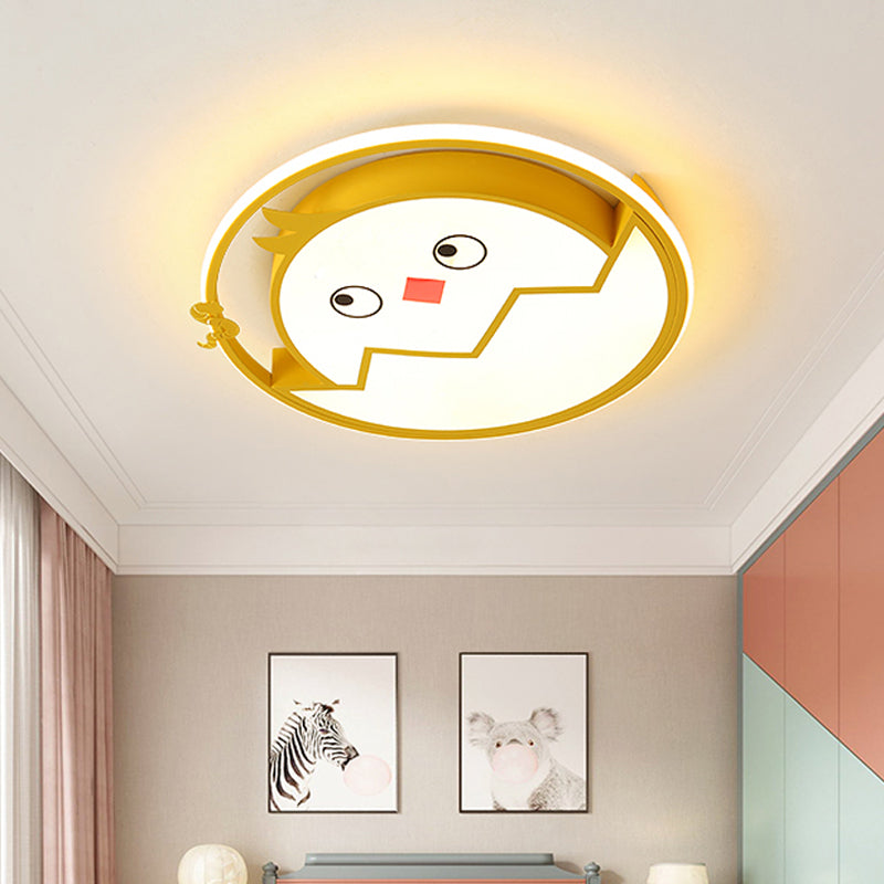 Lampe de chambre à coucher à LED encastrée en acrylique avec motif de poulet jaune et coquille cassée
