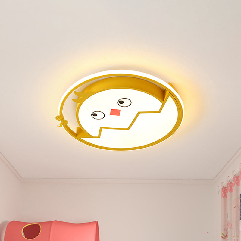 Lampe de chambre à coucher à LED encastrée en acrylique avec motif de poulet jaune et coquille cassée