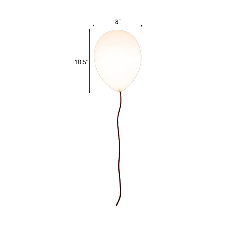 Contemporary White Balloon Shade Flush Mount Light with Opal Glass Ceiling Fixture - 8"/10" W, 1 Head - Warm/White Light