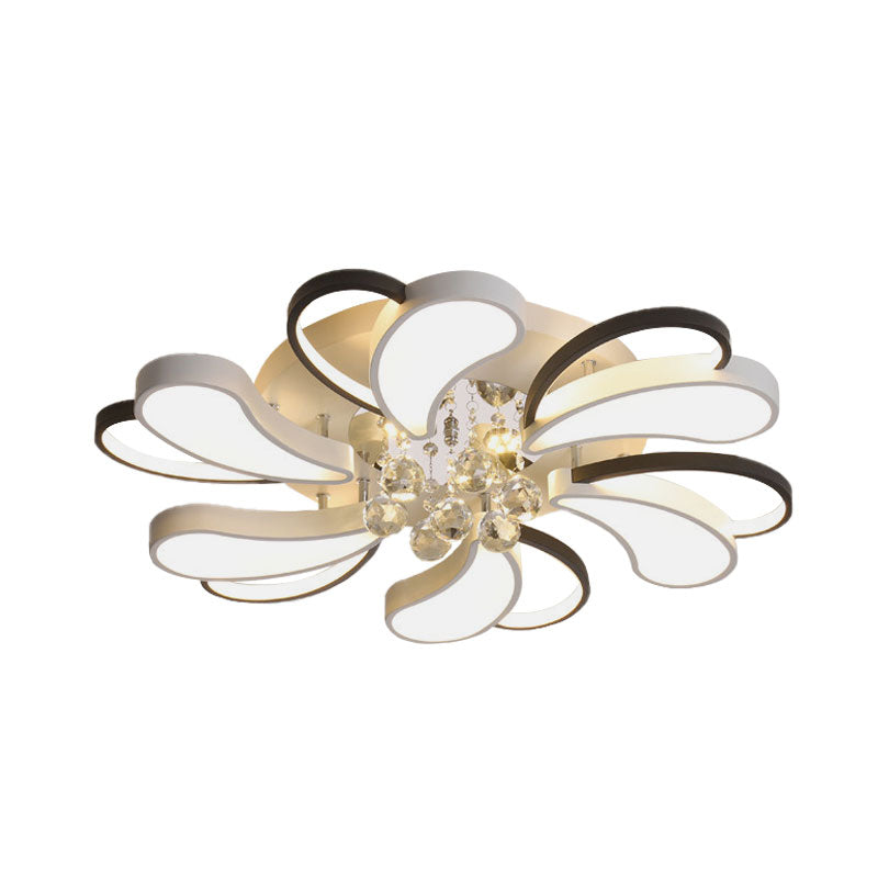Lampe LED semi-encastrée en forme de cœur en spirale avec gouttelettes en cristal
