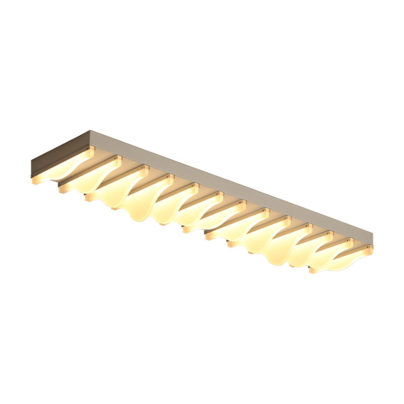 Modern LED Rectangular Ceiling Flush Light Fixture - 16"/23.5"/31.5" Wide - White Flushmount - Warm/White Light
