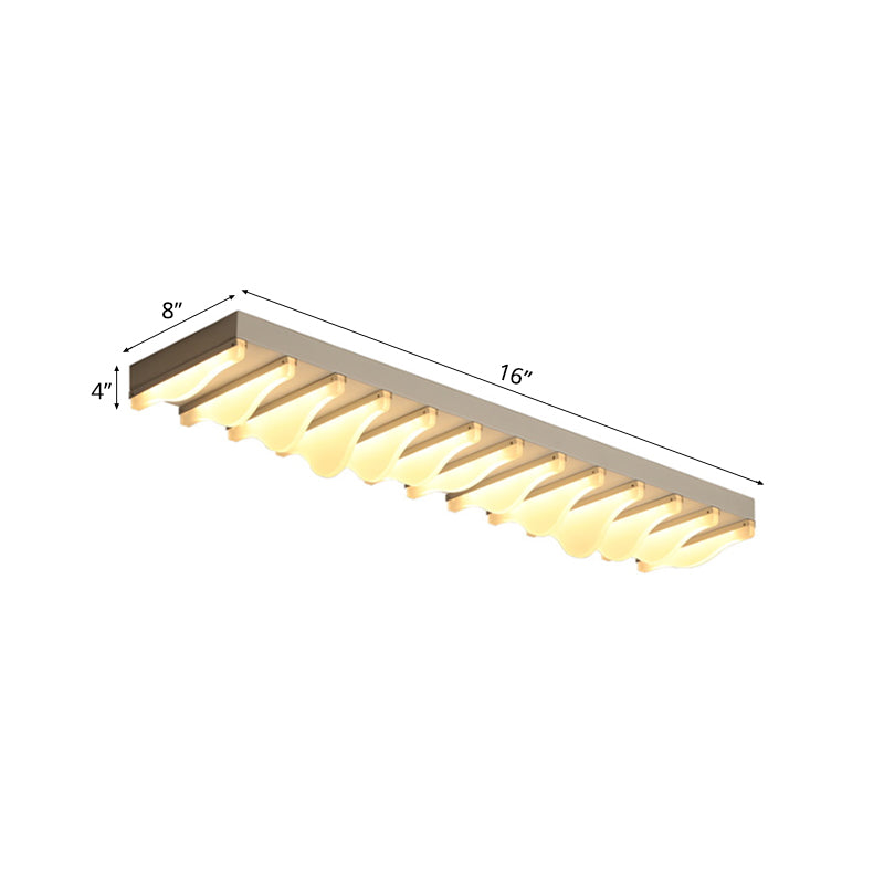 Modern LED Rectangular Ceiling Flush Light Fixture - 16"/23.5"/31.5" Wide - White Flushmount - Warm/White Light