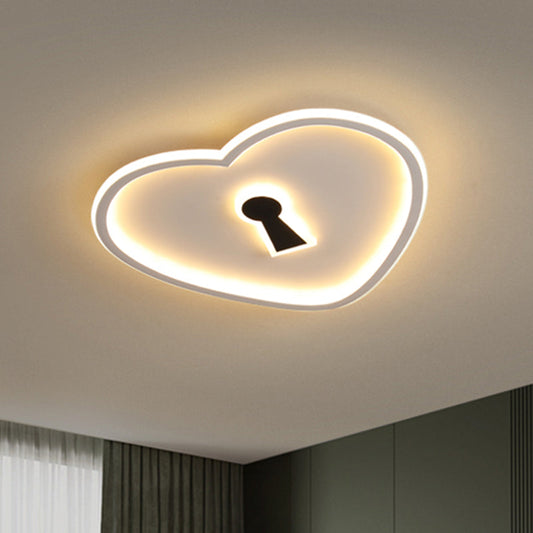 Minimalist Loving Heart Ultrathin LED Ceiling Light - Pink/White