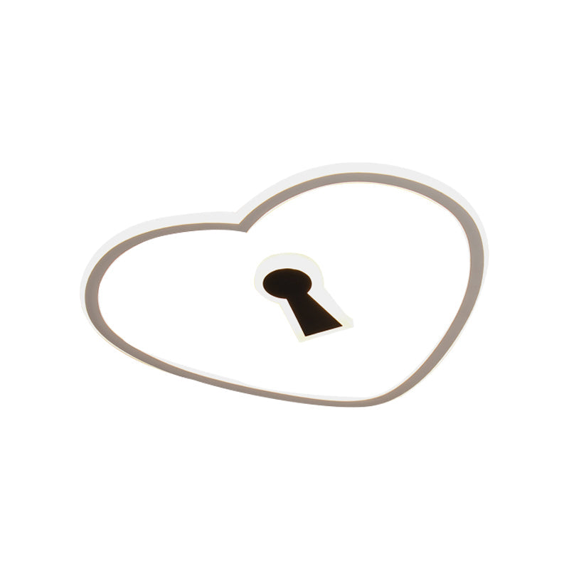 Minimalist Loving Heart Ultrathin Led Ceiling Light - Pink/White