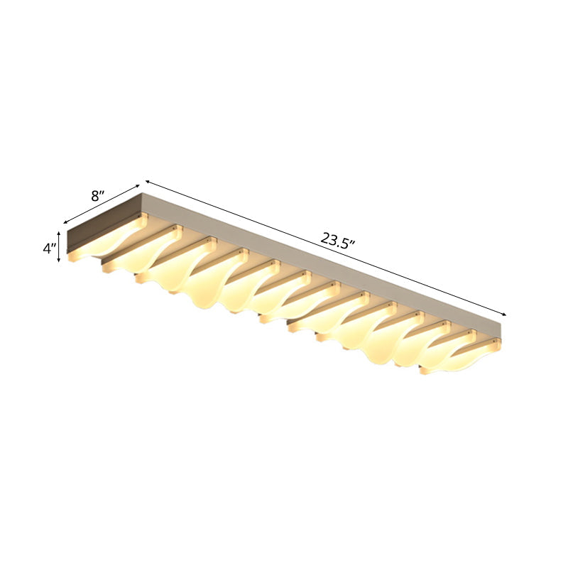 Modern LED Rectangular Ceiling Flush Light Fixture - 16"/23.5"/31.5" Wide - White Flushmount - Warm/White Light