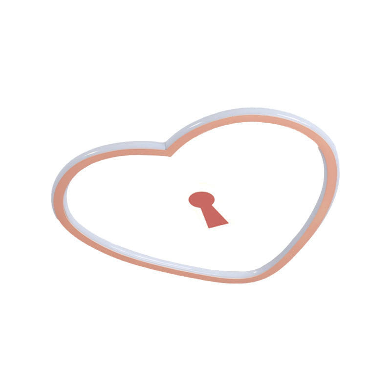 Minimalist Loving Heart Ultrathin LED Ceiling Light - Pink/White