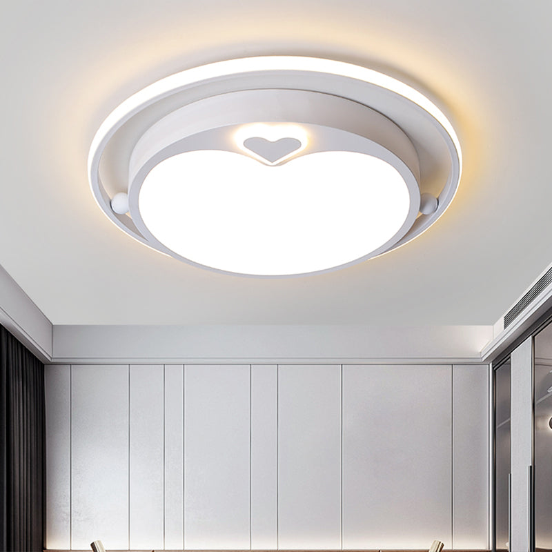 White Apple Ceiling Flush Light - Nordic LED Acrylic Mount in Warm/White Light