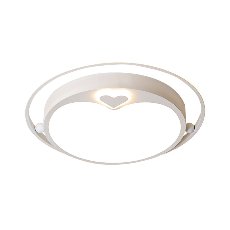White Apple Ceiling Flush Light - Nordic LED Acrylic Mount in Warm/White Light