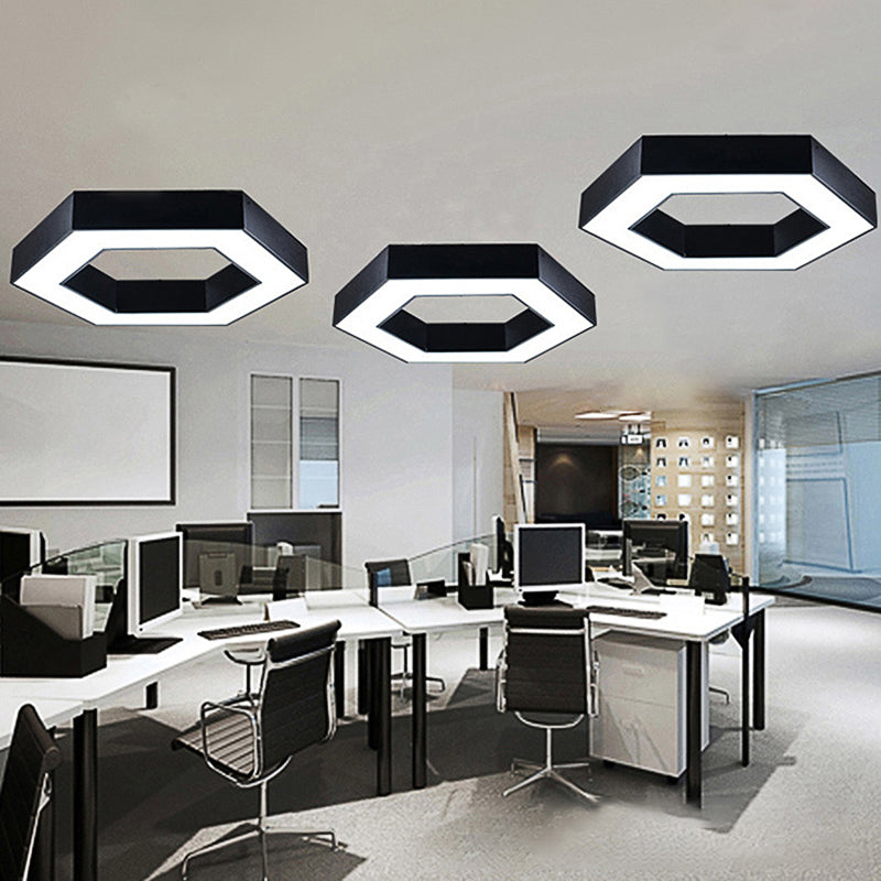 Honeycomb Flush Mount Modern Metal LED Light - Office Lighting in White/Warm Glow