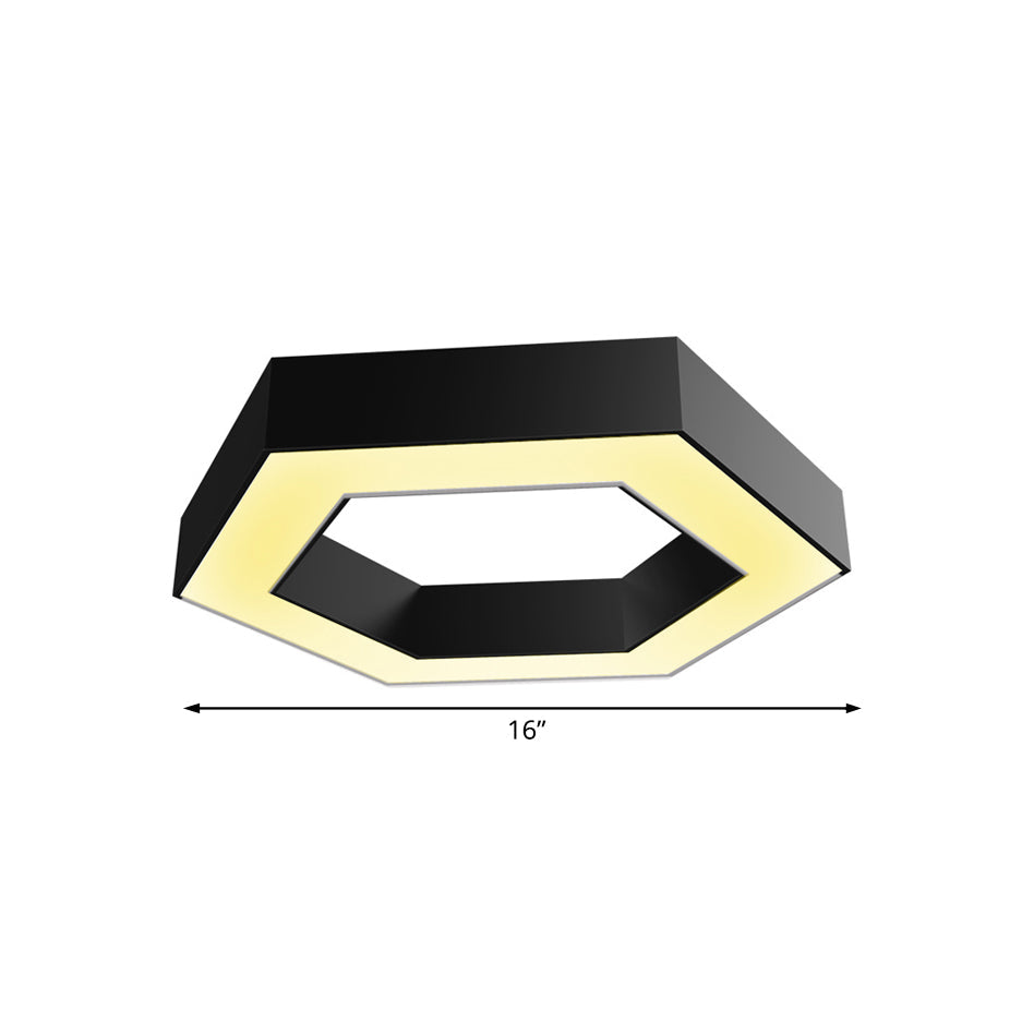 Honeycomb Flush Mount Modern Metal LED Light - Office Lighting in White/Warm Glow