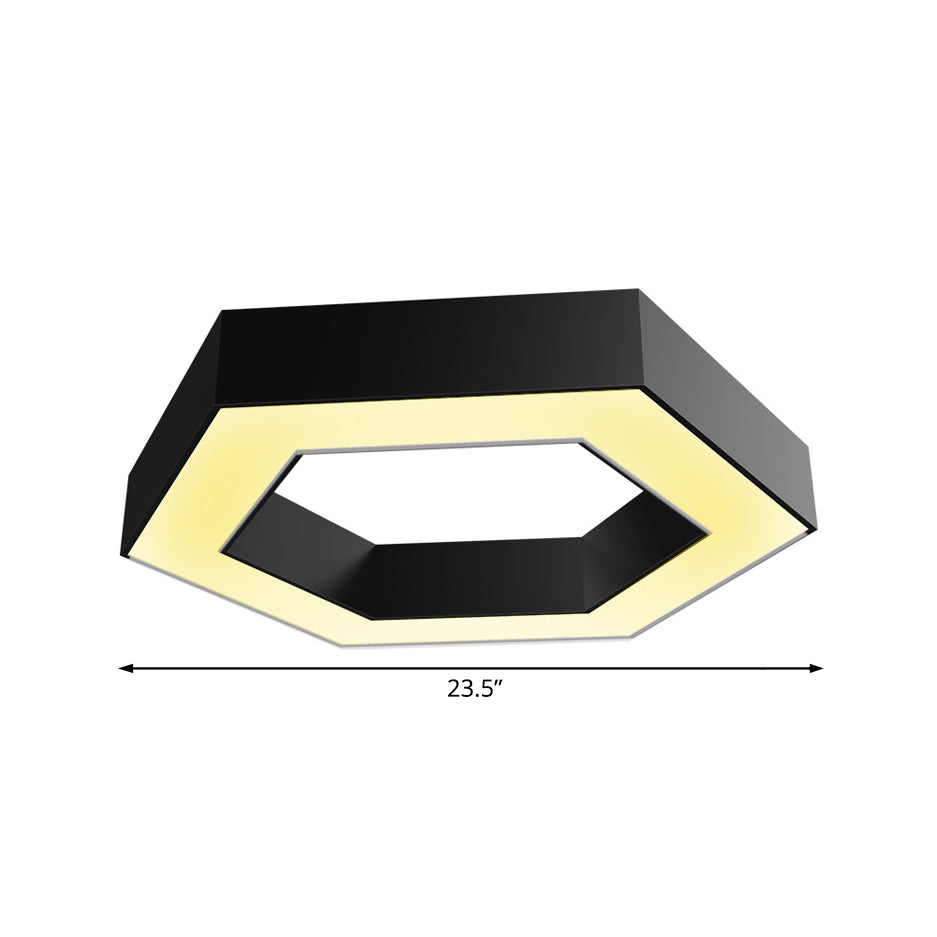 Honeycomb Flush Mount Modern Metal LED Light - Office Lighting in White/Warm Glow