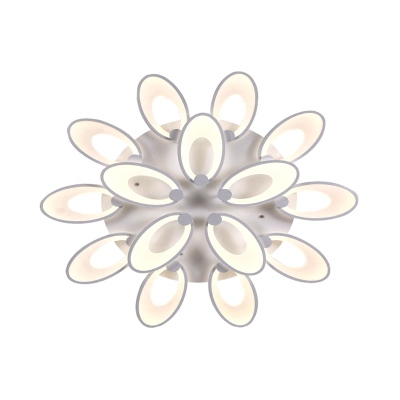 Modern LED Flush Mount Light for Dining Room with Acrylic Shade - 4/6/9 Lights - Warm/White/Natural Light