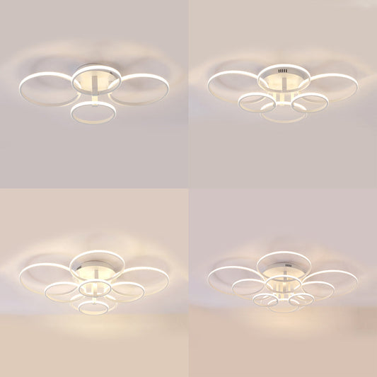 Acrylic Led Semi Flush Mount Ceiling Light In Warm/White With Simple Design - Available 4/6/8 Lights