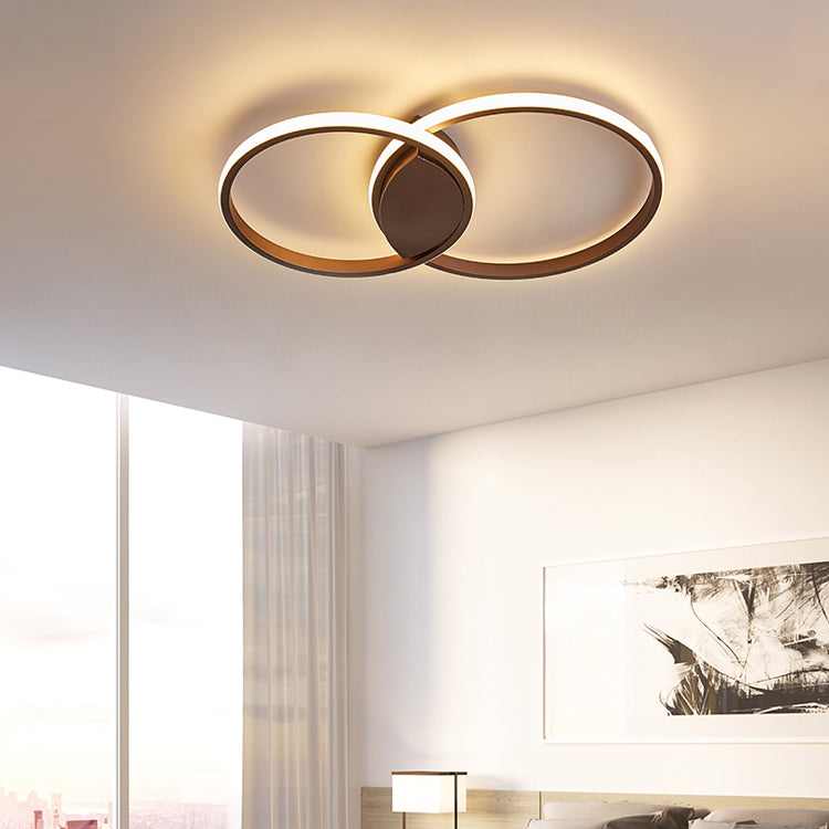 Double Ring LED Bedroom Ceiling Light in Warm/White/Natural: 3 Sizes Available