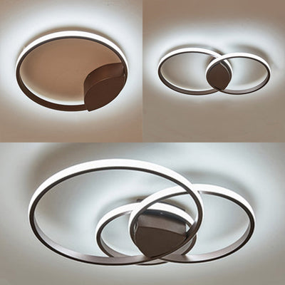 Double Ring LED Bedroom Ceiling Light in Warm/White/Natural: 3 Sizes Available