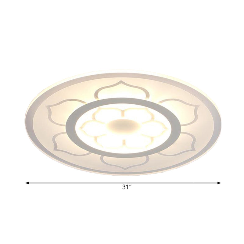 Modern Acrylic Lotus Flush Mount Lamp - LED Ceiling Light (8"/16.5"/20.5") in Warm or White Light