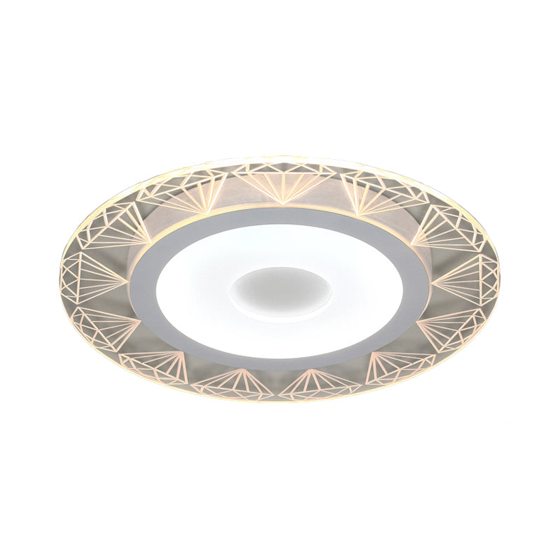 Diamond-Shaped LED Flush Mount Ceiling Light - Modern Acrylic, Sizes: 8"/16.5"/20.5", Warm/White Light - Perfect for Living Room