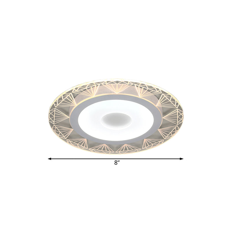 Diamond-Shaped LED Flush Mount Ceiling Light - Modern Acrylic, Sizes: 8"/16.5"/20.5", Warm/White Light - Perfect for Living Room