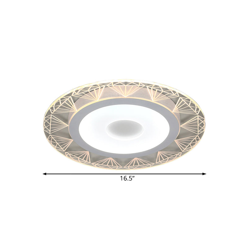 Diamond-Shaped LED Flush Mount Ceiling Light - Modern Acrylic, Sizes: 8"/16.5"/20.5", Warm/White Light - Perfect for Living Room