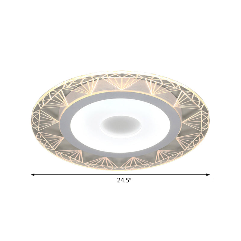 Diamond-Shaped LED Flush Mount Ceiling Light - Modern Acrylic, Sizes: 8"/16.5"/20.5", Warm/White Light - Perfect for Living Room