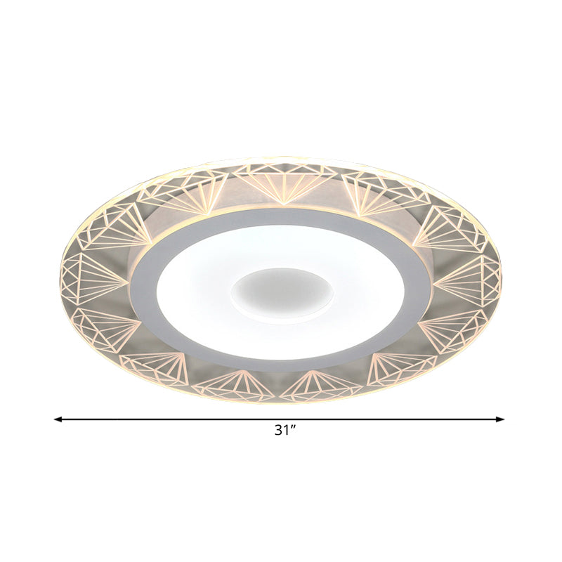 Diamond-Shaped LED Flush Mount Ceiling Light - Modern Acrylic, Sizes: 8"/16.5"/20.5", Warm/White Light - Perfect for Living Room