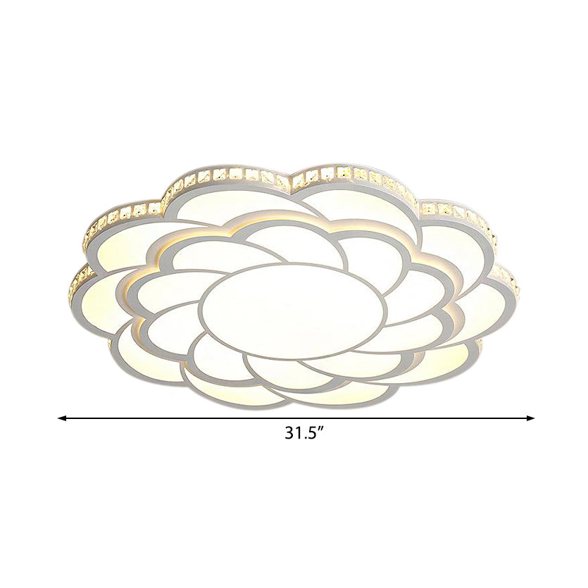 Blossom Large Flush Mount LED Crystal Accent Lamp - 31.5"/39" Wide, Warm/White Light