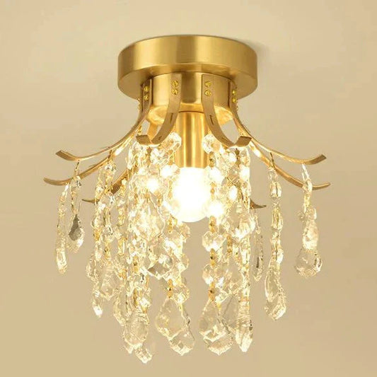 Creative European Crystal Road Lamp Copper Ceiling Lamp