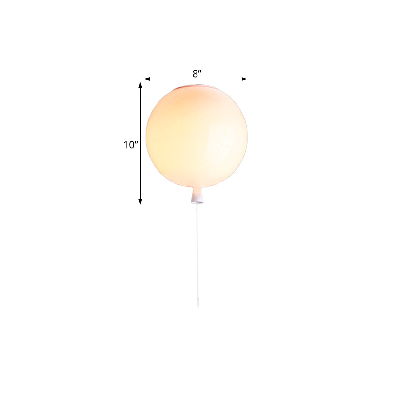 Modernist Style Balloon Shade Suspension Lamp - 8"/10" Width - White Ceiling Lamp for Living Room