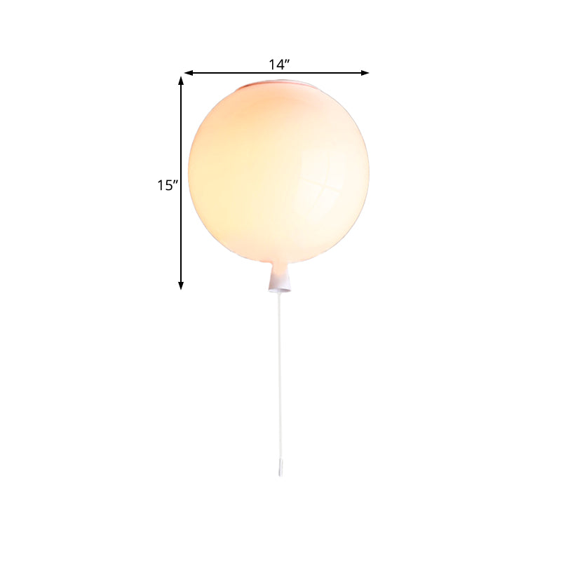 Modernist Style Balloon Shade Suspension Lamp - 8"/10" Width - White Ceiling Lamp for Living Room