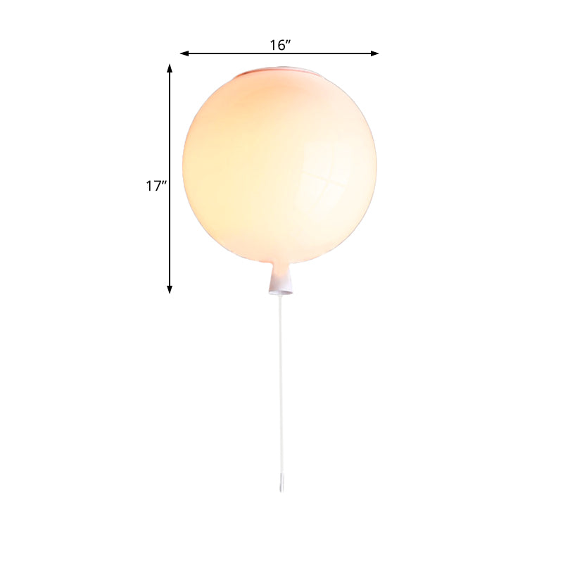 Modernist Style Balloon Shade Suspension Lamp - 8"/10" Width - White Ceiling Lamp for Living Room