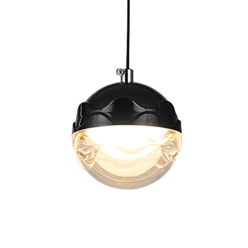 Sleek Black Acrylic Pendant Light with LED Down Lighting for Bedroom