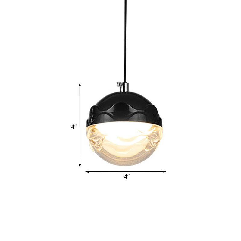 Sleek Black Acrylic Pendant Light with LED Down Lighting for Bedroom