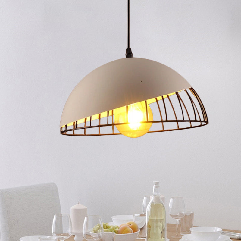 Suspension de style rétro 12"/14" avec design en forme de bol en métal - Finition noire/grise pour table à manger