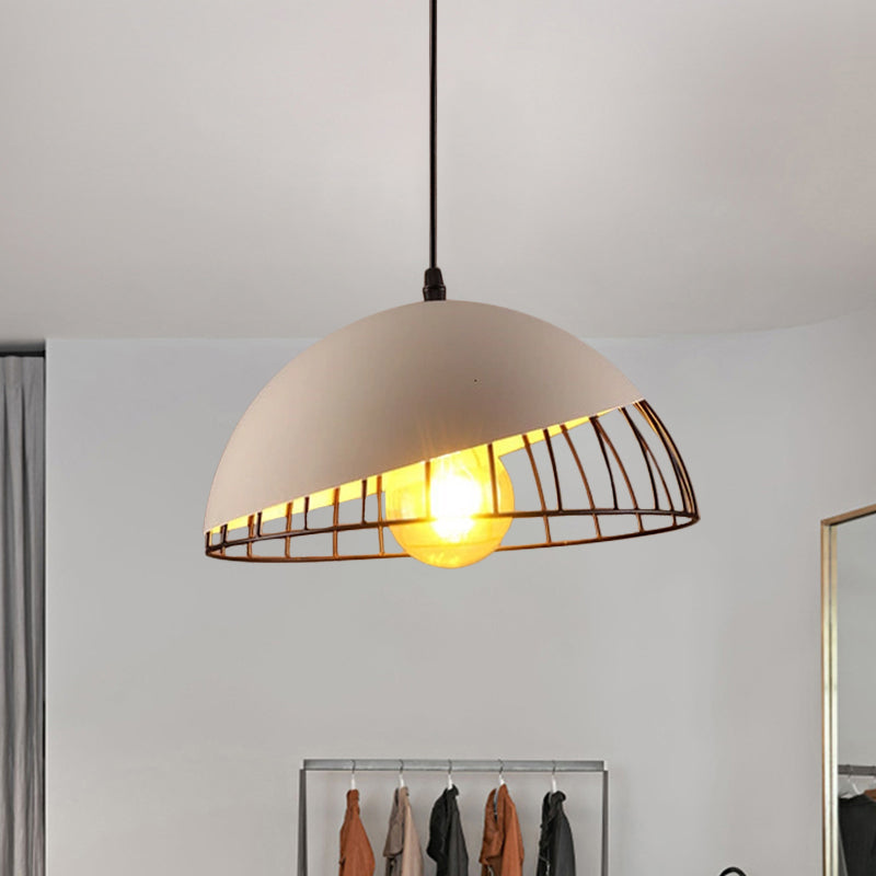 Suspension de style rétro 12"/14" avec design en forme de bol en métal - Finition noire/grise pour table à manger