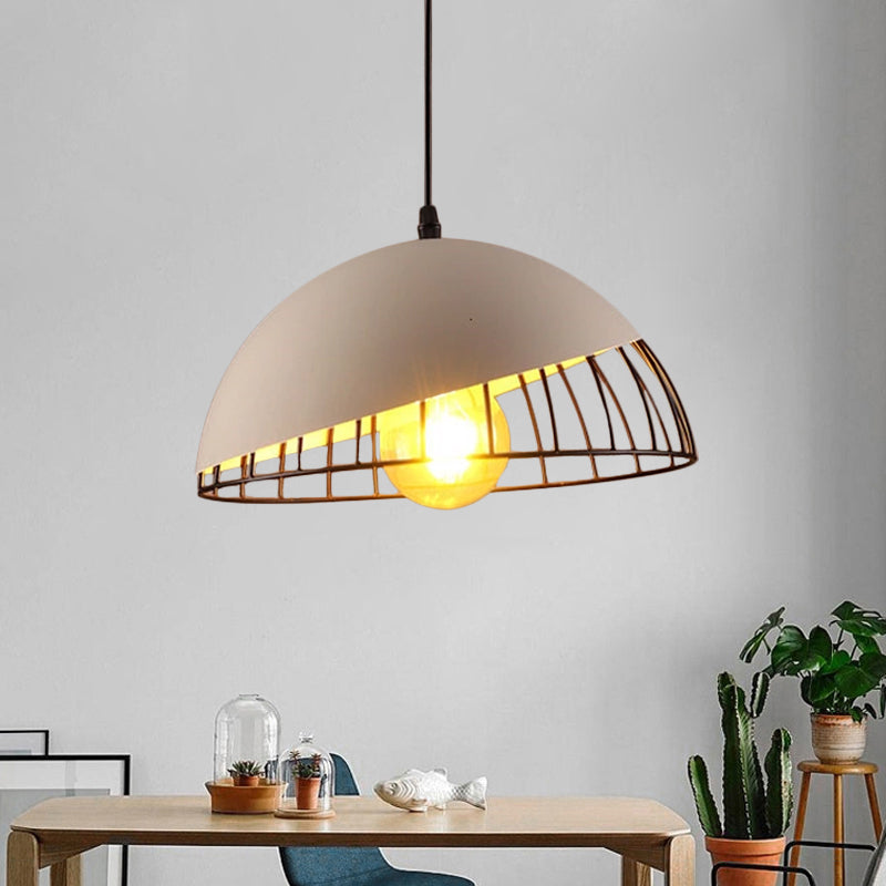 Suspension de style rétro 12"/14" avec design en forme de bol en métal - Finition noire/grise pour table à manger