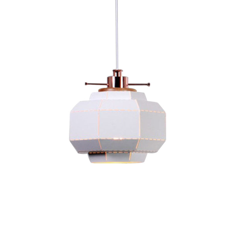 Modern Metal And Wood Pendant Light - Cylinder/Diamond Shade 1 Black/White