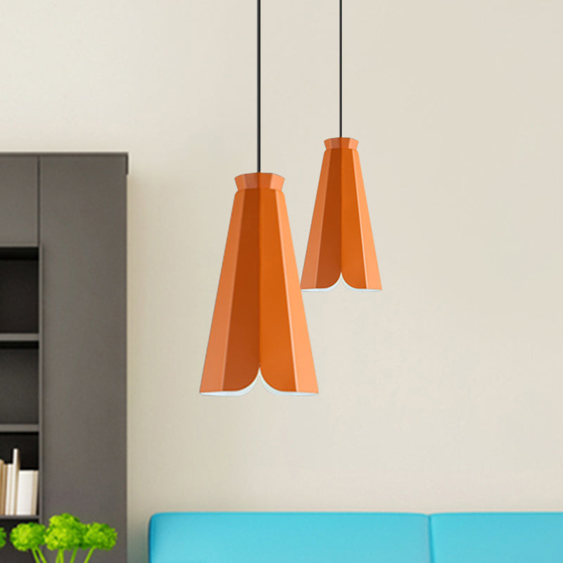 Macaron-Style Metallic Pendant Light: Restaurant Hanging Lamp, Blue/Green/Orange