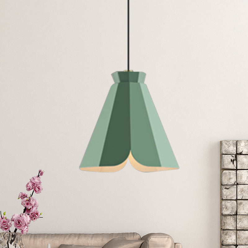 Macaron-Style Metallic Pendant Light: Restaurant Hanging Lamp, Blue/Green/Orange