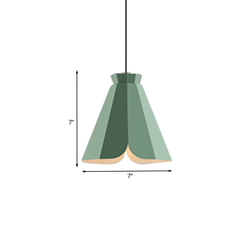 Macaron-Style Metallic Pendant Light: Restaurant Hanging Lamp, Blue/Green/Orange