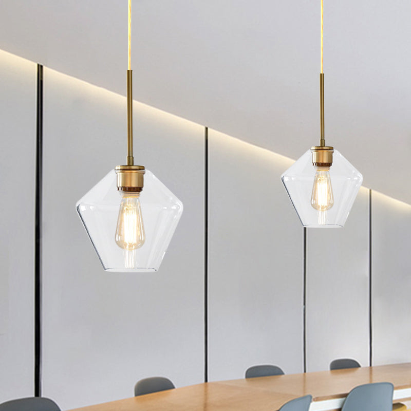 Modern 4.5"/9"/12" Wide Glass Shade Hanging Pendant Light with Brass Lamp Socket - Perfect for Office