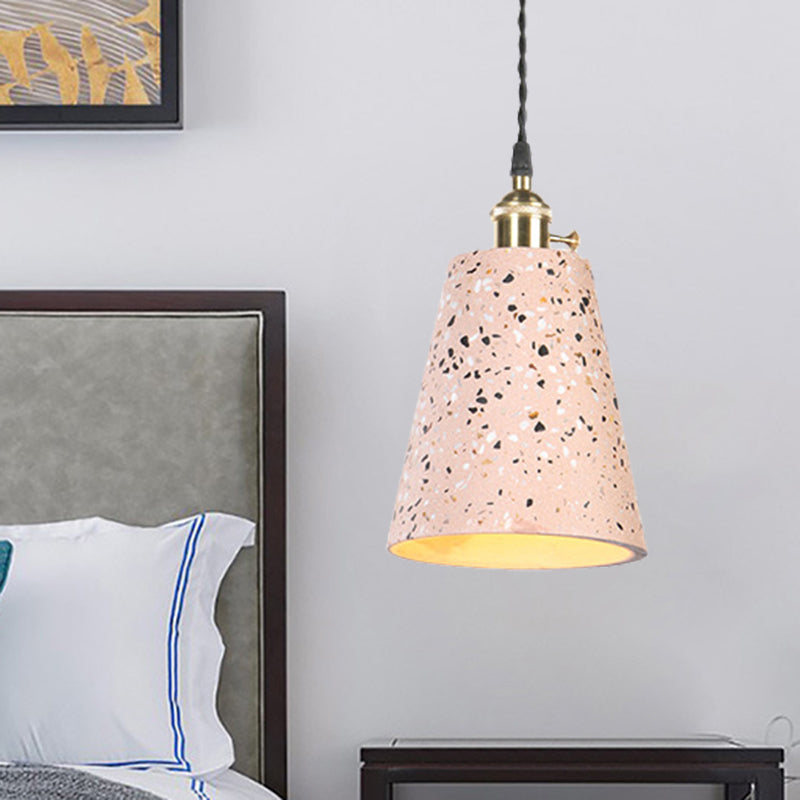 Contemporary Cement Pendant Ceiling Light: Tapered Shade Hanging Light for Cafes