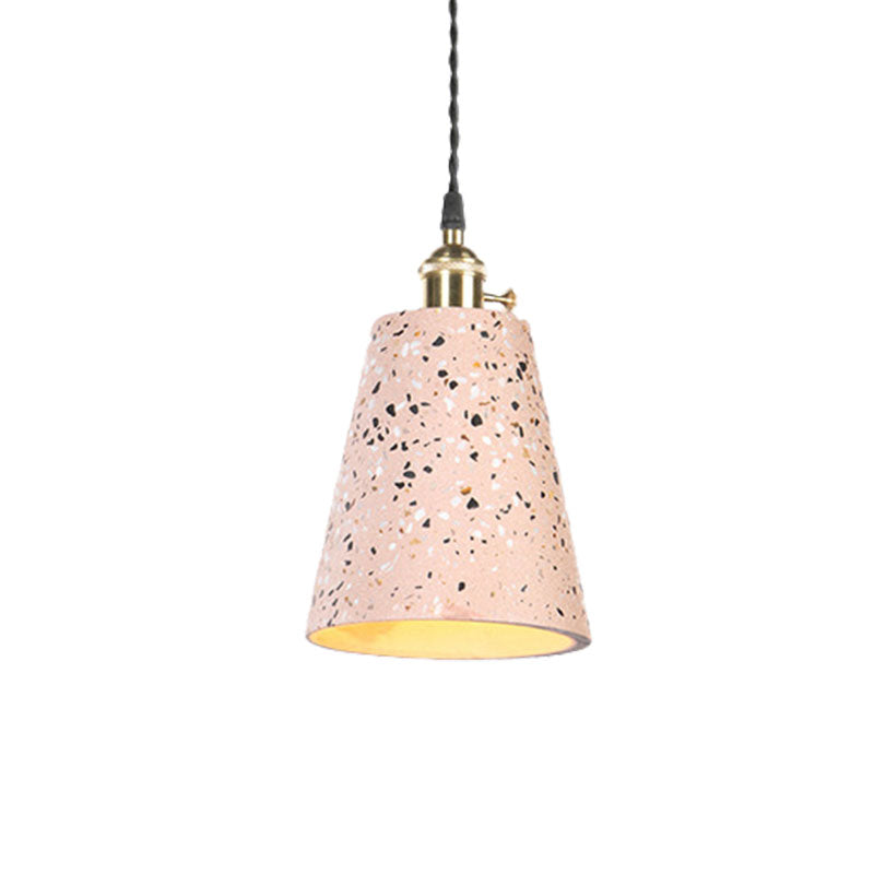 Contemporary Cement Pendant Ceiling Light: Tapered Shade Hanging Light for Cafes